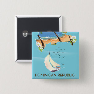 Chapa Cuadrada Afiche de viaje de yates de República Dominicana