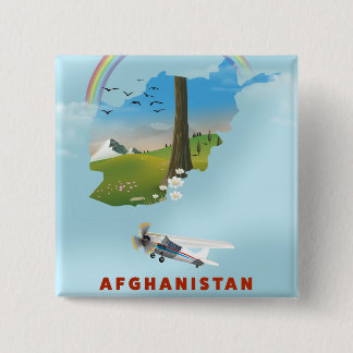 Chapa Cuadrada Afiche de viaje del mapa de Afganistán