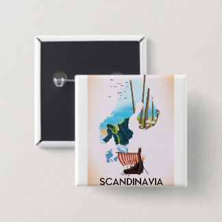 Chapa Cuadrada Afiche de viaje del mapa de Escandinavia