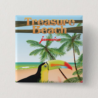 Chapa Cuadrada Afiche de viaje del Treasure Beach Jamaica