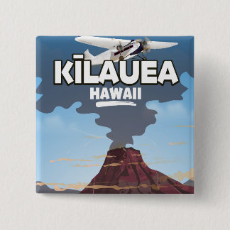Chapa Cuadrada Afiche de viaje del volcán Kīlauea Hawaii