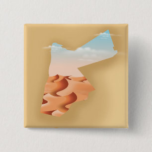 Chapa Cuadrada Afiche de viaje ilustrado de Jordania
