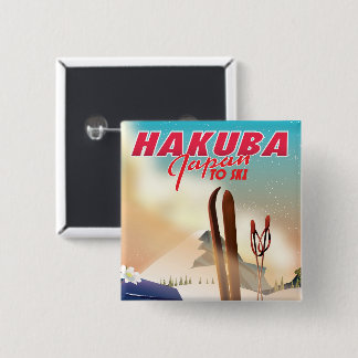 Chapa Cuadrada Afiche de viaje japonés de Hakuba.