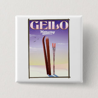 Chapa Cuadrada Afiche de viaje para esquiar Geilo, Noruega