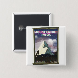 Chapa Cuadrada Afiche de viaje ruso del Monte Kazbek.