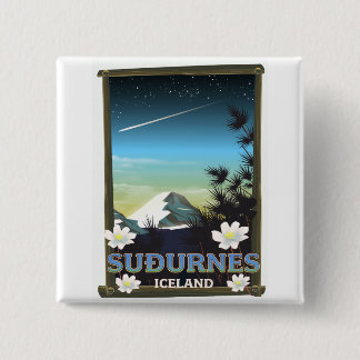 Chapa Cuadrada Afiche de viaje Suðurnes iceland