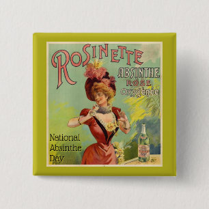 Chapa Cuadrada Afiche del Día Nacional del Absinthe