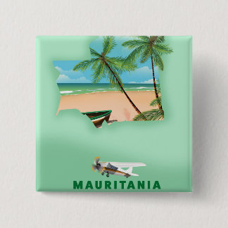 Chapa Cuadrada Afiche ilustrado de Mauritania para viajes