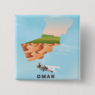 Chapa Cuadrada Afiche ilustrado de viaje en mapas de Omán