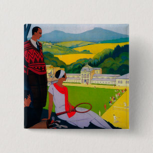 Chapa Cuadrada Afiche Vintage de Honore Les Bains Europe