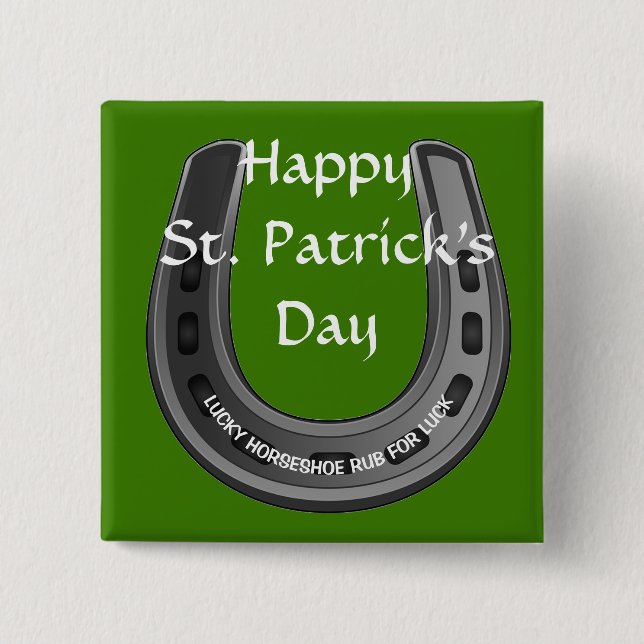 Chapa Cuadrada Afortunada Horseshoe (Anverso)