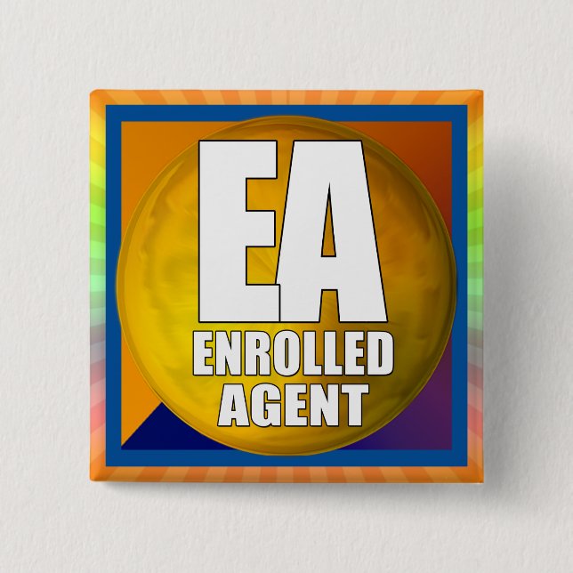 CHAPA CUADRADA AGENTE INSCRITO DE LOGO DE EA (Anverso)