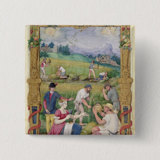 Chapa Cuadrada Agosto: La cosecha (Anverso)