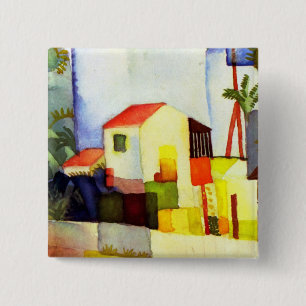 Chapa Cuadrada Agosto Pintura de acuarela de Macke Bright House
