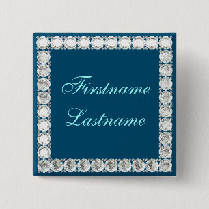 Chapa Cuadrada Agregar color azul de diamante de personalizable d
