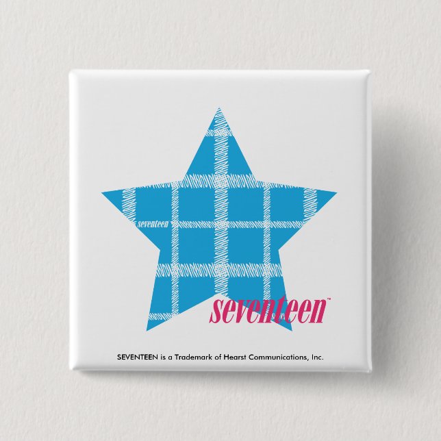 Chapa Cuadrada Aguamarina 3 de la tela escocesa (Anverso)