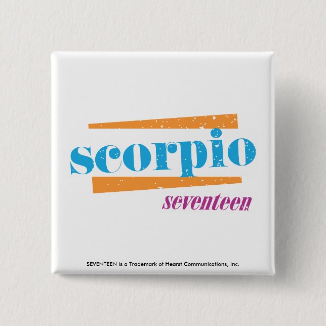 Chapa Cuadrada Aguamarina del escorpión (Anverso)