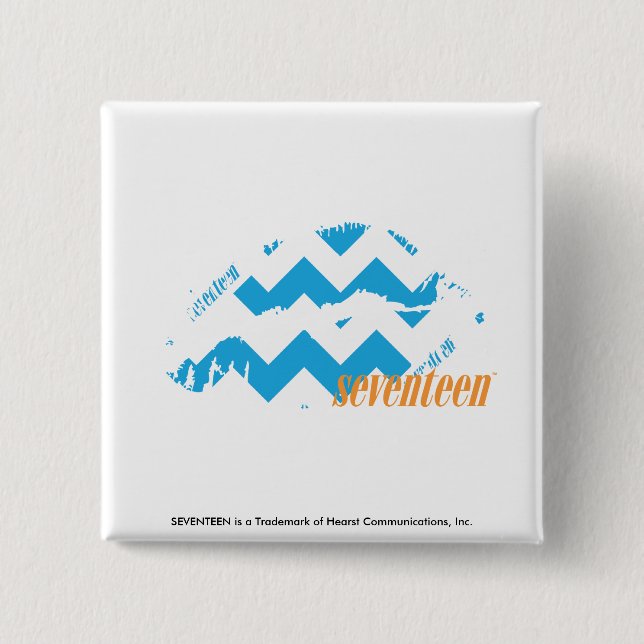 Chapa Cuadrada Aguamarina del zigzag (Anverso)