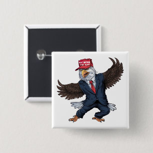 Chapa Cuadrada Aguila americana divertida