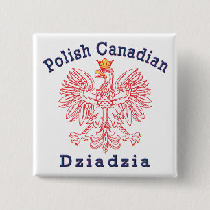 Chapa Cuadrada Águila canadiense polaca Dziadzia