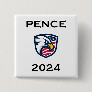 Chapa Cuadrada Águila electoral Mike Pence 2024, patriota de Guay