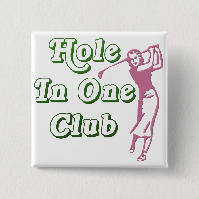 Chapa Cuadrada Agujero para mujer del golf en un recuerdo (Anverso)