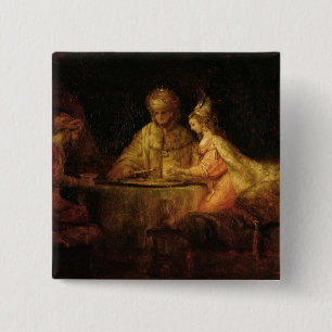 Chapa Cuadrada Ahasuerus, Haman y Esther, c.1660