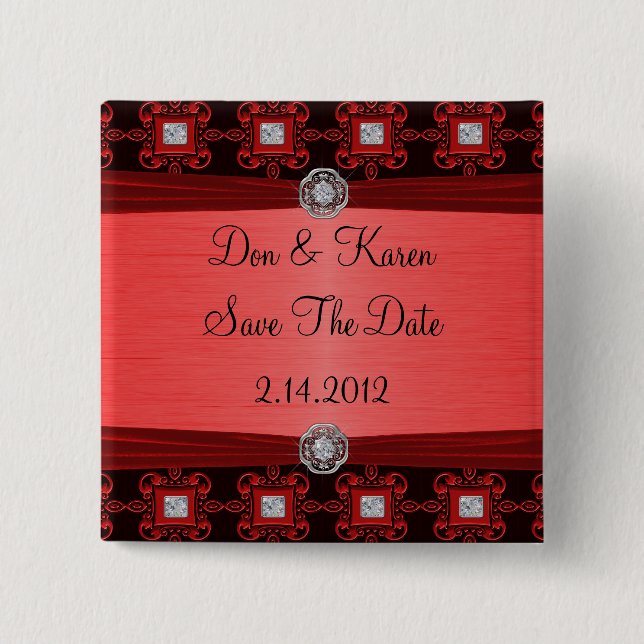 Chapa Cuadrada Ahorrador adornado negro rojo de la fecha de la (Anverso)