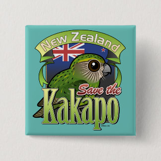 Chapa Cuadrada Ahorre el Kakapo de Nueva Zelanda