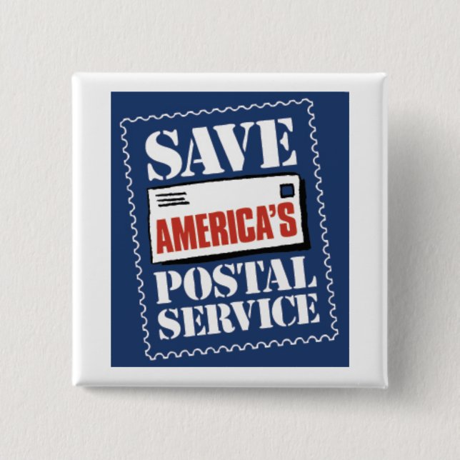 Chapa Cuadrada Ahorre el servicio postal de América (Anverso)