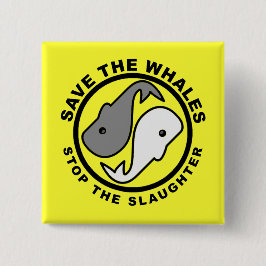 Chapa Cuadrada Ahorre las ballenas - los derechos de los animales