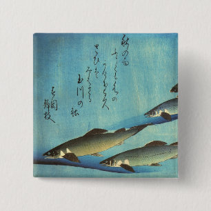 Chapa Cuadrada Ai (trucha) - Impresión de pescado japonés a color