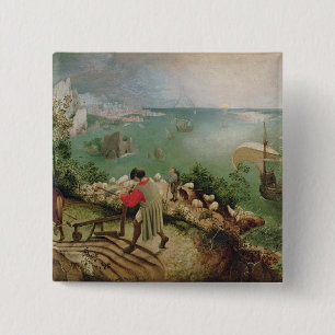 Chapa Cuadrada Ajardine con la caída de Ícaro, c.1555