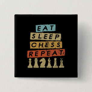 Chapa Cuadrada Ajedrez - Comer Sleep Chess Repetir
