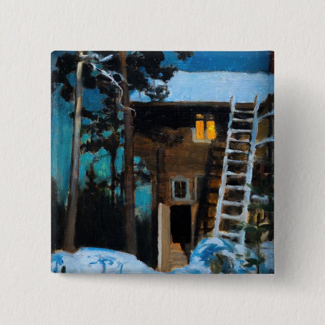 Chapa Cuadrada Akseli Gallen-Kallela - Kalela en invierno (Anverso)