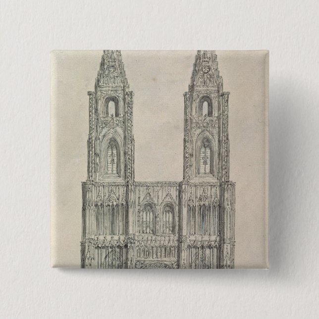 Chapa Cuadrada Al oeste frente de la catedral de Estrasburgo (Anverso)
