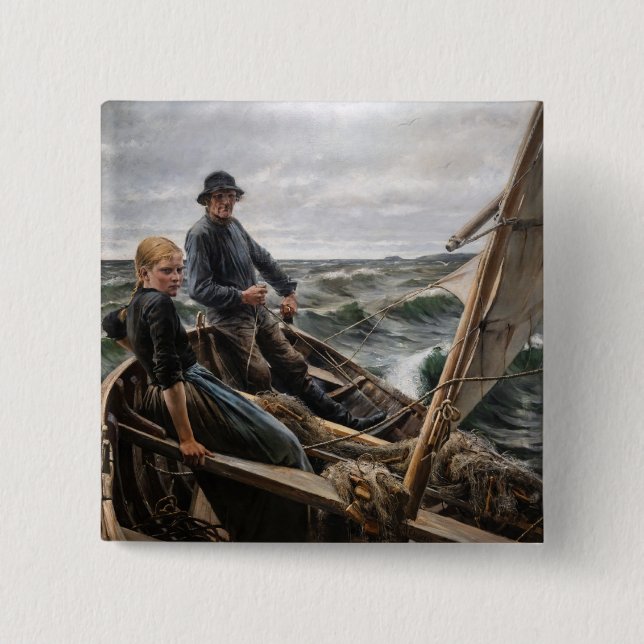 Chapa Cuadrada Albert Edelfelt - En Sea (Anverso)