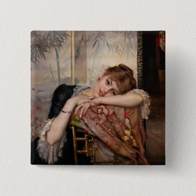 Chapa Cuadrada Albert Edelfelt - La Parisienne / Virginie (Anverso)