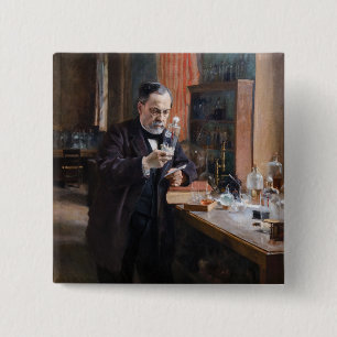 Chapa Cuadrada Albert Edelfelt - Retrato de Louis Pasteur