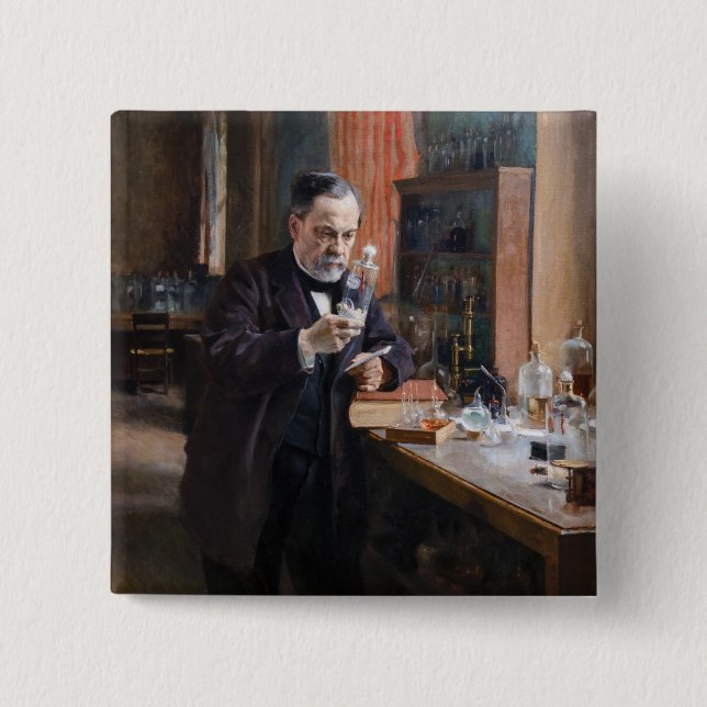 Chapa Cuadrada Albert Edelfelt - Retrato de Louis Pasteur (Anverso)