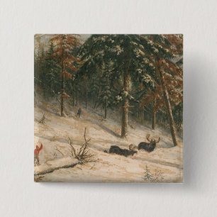 Chapa Cuadrada Alces de la caza