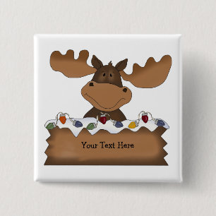 Chapa Cuadrada Alces del navidad (personalizable)