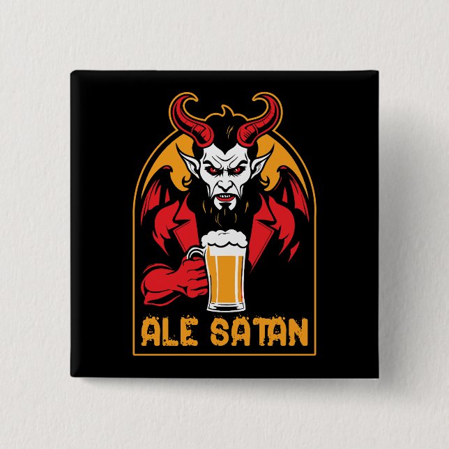 Chapa Cuadrada Ale Satan - Beber cerveza (Anverso)