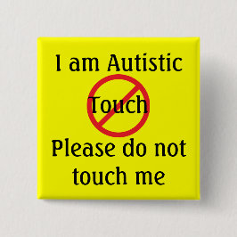Chapa Cuadrada Alerta Med de autismo sin toque