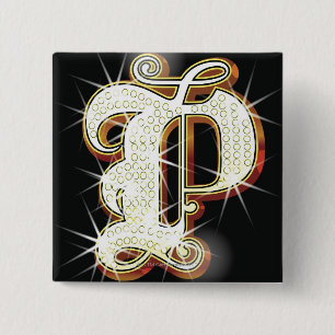 Chapa Cuadrada Alfabeto P de Bling
