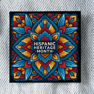 Chapa Cuadrada Alfiler de Talavera del Mes de la Herencia Hispana