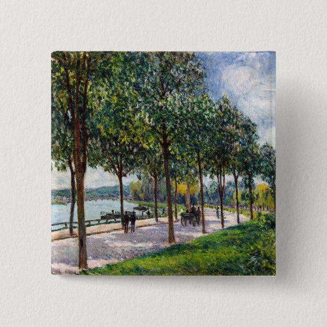 Chapa Cuadrada Alfred Sisley - Allee de los castaños (Anverso)