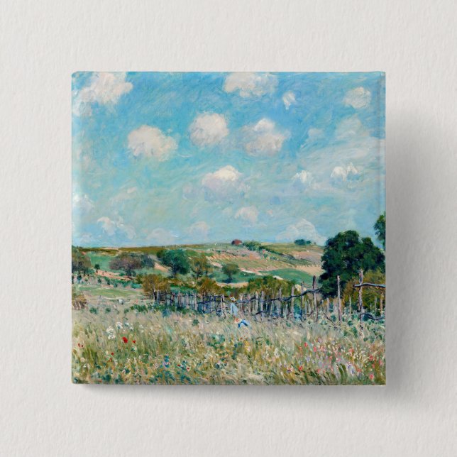 Chapa Cuadrada Alfred Sisley - El Prado (Anverso)