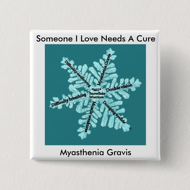 Chapa Cuadrada Algo amor de I necesita una miastenia Gravis de la (Anverso)