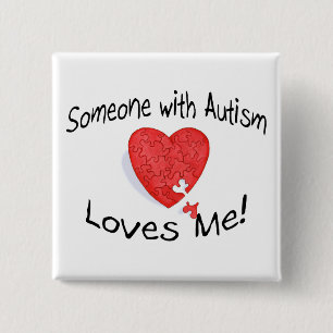 Chapa Cuadrada Alguien con autismo me ama (P Hrt)